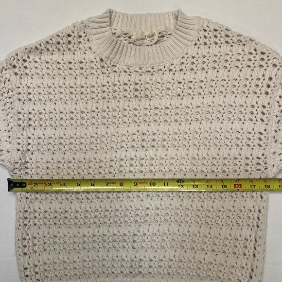 Universal Thread Cotton‎ Blend Knit Crew Neck Cream Sweater Neutral NWT Size M - Picture 6 of 9